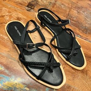 New Free People Black Strappy Sandals